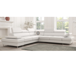 Rohová sedacia súprava GALAXY MAX 280×280 - biela eko koža, ľavá