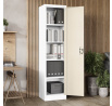 Kovová skriňa policová Eco Design ALEX, 450 x 1850 x 400 mm, Biela/ dub sonoma