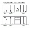Kuchynská linka 240 cm - ASPEN biely lesk