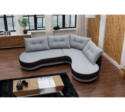 Rohová sedacia súprava Abbey P sivá/čierna