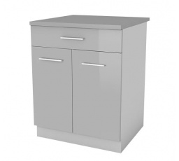 Kuchynská dolná skrinka Femme D60 2D1SZ, sivý lesk