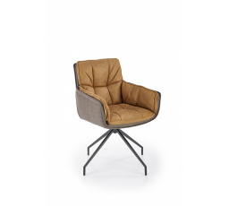 Jedálenská otočná stolička K523, hnedá/tmavohnedá/čierna
