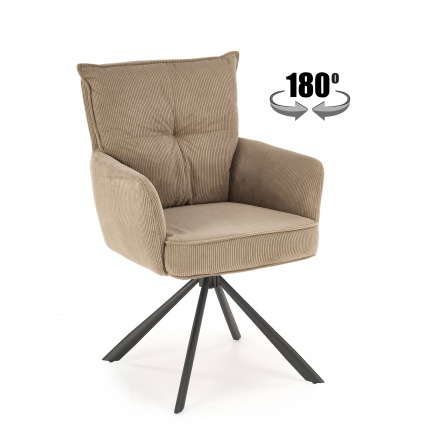Jedálenská otočná stolička K528, Cappuccino/Čierna