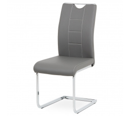 Jedálenská stolička sivá koženka / chróm