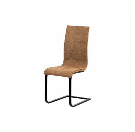 Jedálenská stolička, látka "COWBOY" hnedá, preglejka San Remo, kov matný čierny