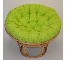 Ratanový papasan 100 cm medový poduška svetlo zelený melír