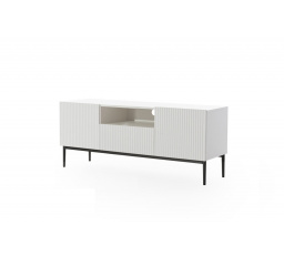 TV komoda Nicole, biely mat / čierne nožičky