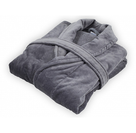 Velúrový župan sivý