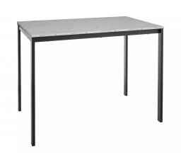 Jedálenský stôl MARIO, Efekt bieleho mramoru/Čierna