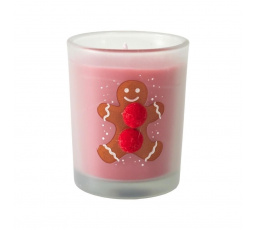 Vianočná červená sviečka s perníčkom