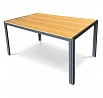 Stôl záhradný 150x90x73, doska polywood v dekore duba, sivá kovová konštrukcia