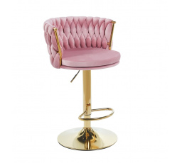 Barová stolička H4-FX, ružová / zlatá