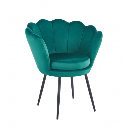 Kreslo velvet zelené /nohy čierne/ FR1-FX
