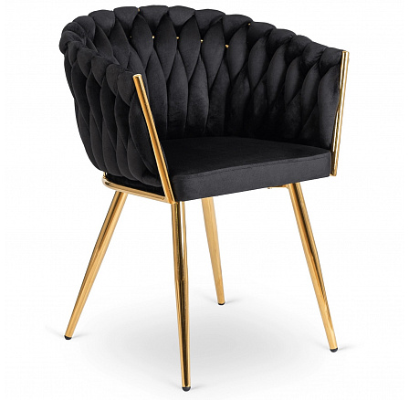 Stolička CAPI Čierna Pletená Zamatová