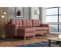 Rohová sedacia súprava Anabel UNI tmavo ružová