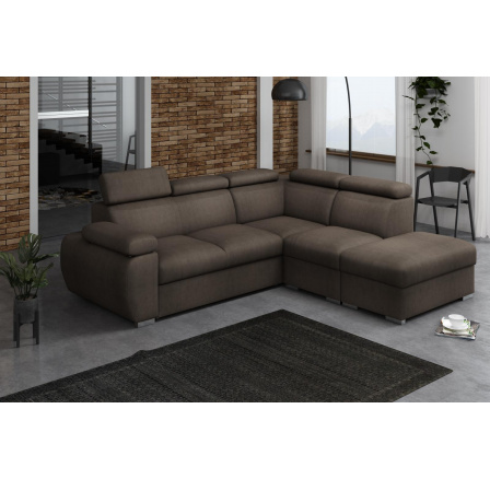 Rohová sedacia súprava Bodie V pravá hnedá