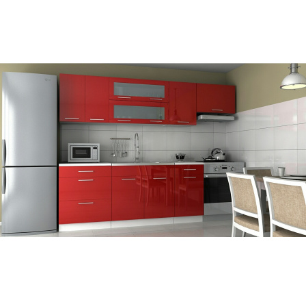 Kuchynská linka Dakota 240/180 červený lesk