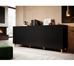 Komoda PAFOS 200 4D, čierna MAT