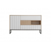 ZOE 1D3S komoda herringbone scandi/biela alpská matná