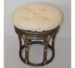 Ratanová stolička veľká hnedá poduška béžové akcenty