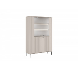 VESPER VITRÍNA 103 4D - kašmír mdf / kašmír / čierne nohy