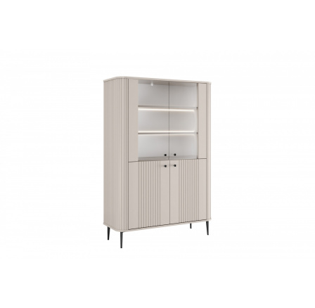 VESPER VITRÍNA 103 4D - kašmír mdf / kašmír / čierne nohy VESPER VITRÍNA 103 4D - kašmír mdf / kašmír / čierne nohy