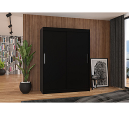 Šatní skriňa s posuvnými dverami DENVER 150 Čierna+Čierna
