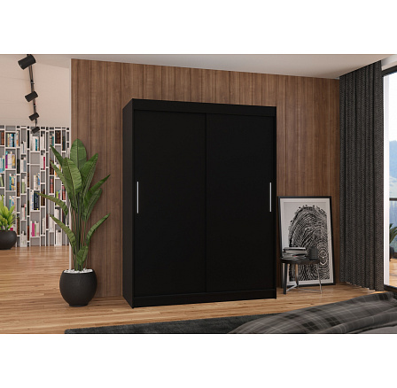 Šatní skriňa s posuvnými dverami DENVER 150 Čierna+Čierna