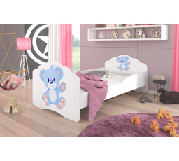 Posteľ s matracom CASIMO BLUE BEAR 140x70 Biela