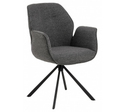 Otočné kreslo s opierkami Aura Monza antracitové