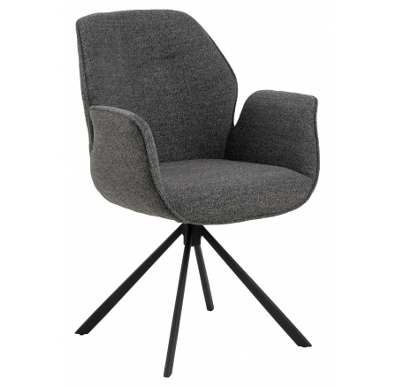 Otočné kreslo s opierkami Aura Monza antracitové
