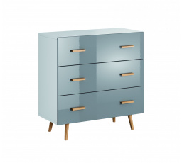 Komoda BRILLO K3S, biela matná + sivý lak