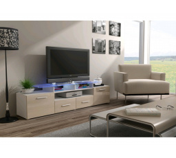 TV komoda EVORA WHITE - krémová