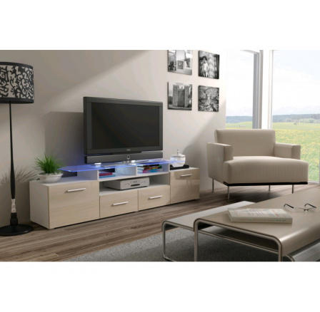 TV komoda EVORA WHITE - krémová