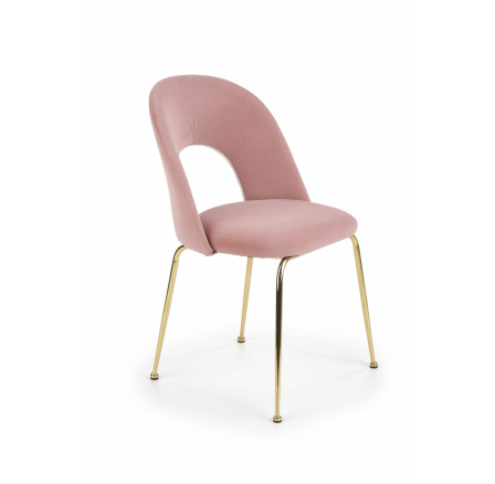 Jedálenská stolička K385, svetloružová/zlatá
