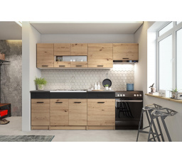 Kuchynská linka ALINA 240, Dub Artisan/Čierny mat