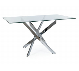 AGIS II TABLE TRANSPARENT/CHROME 140x80