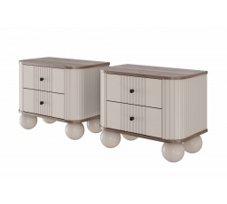 Sada nočných stolíkov Vesper, kašmír / orech / čierne úchyty