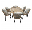 Stôl záhradný 160x95x74, kov s umelým ratanom, doska polywood