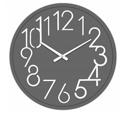 Hodiny nástěnné - pr. 60 cm, MDF, tmavě šedé