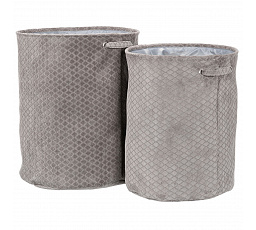 Koš prádelní - látkový, polyester, šedý, cena za sadu 2 ks