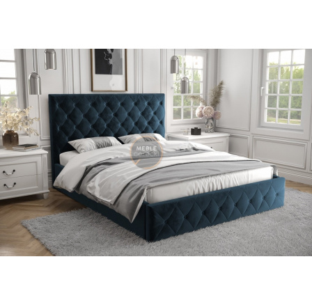 Posteľ ROMA - 180x200, Kovová na plynových zdvihákoch, modrá