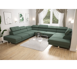 Rohová sedacia súprava EMPORIO MAX I 300X350X220 - zelená, ľavá
