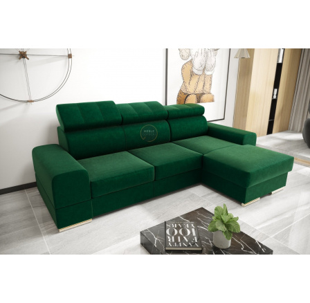 Rohová sedacia súprava ROYAL MINI 260×160 - zelená, pravá