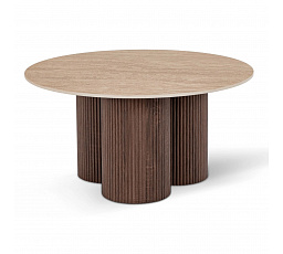 Stôl CARTAGENA 80 cm Travertín/Orech