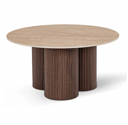 Stôl CARTAGENA 80 cm Travertín/Orech