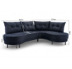 Rohová sedacia súprava Abbey L tmavomodrá