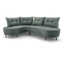 Rohová sedacia súprava Abbey L šedo-zelená