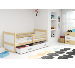 Posteľ Riky 90x200 borovica/biela