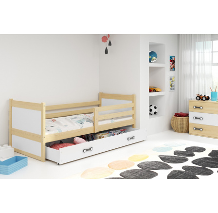 Posteľ Riky 90x200 borovica/biela